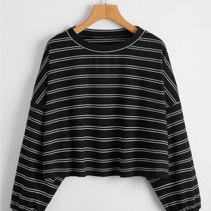 Striped drop shoulder tee